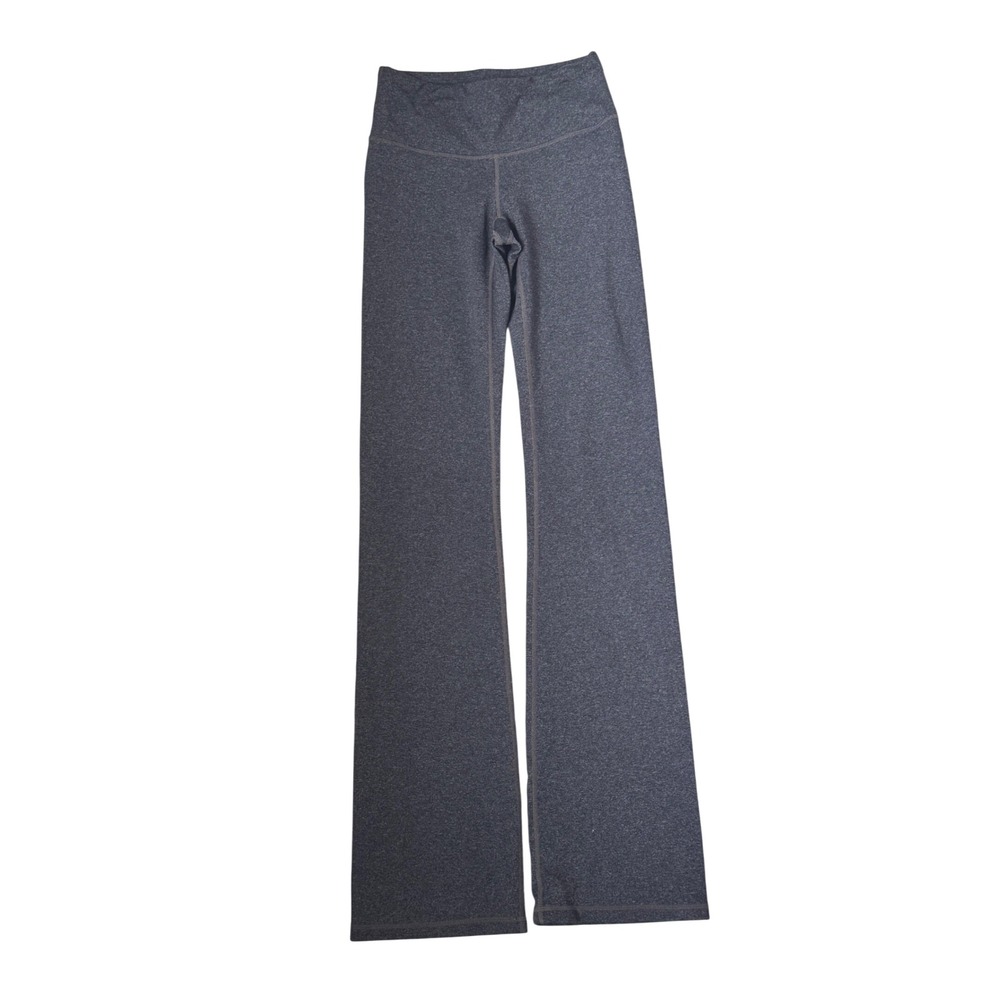 prAna Womens Heathered Charcoal Grey Flare Leg Yoga Pants High Rise Activewear